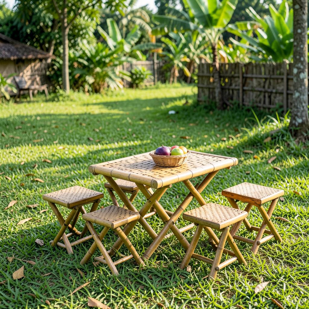 Bộ picnic tre xếp gọn