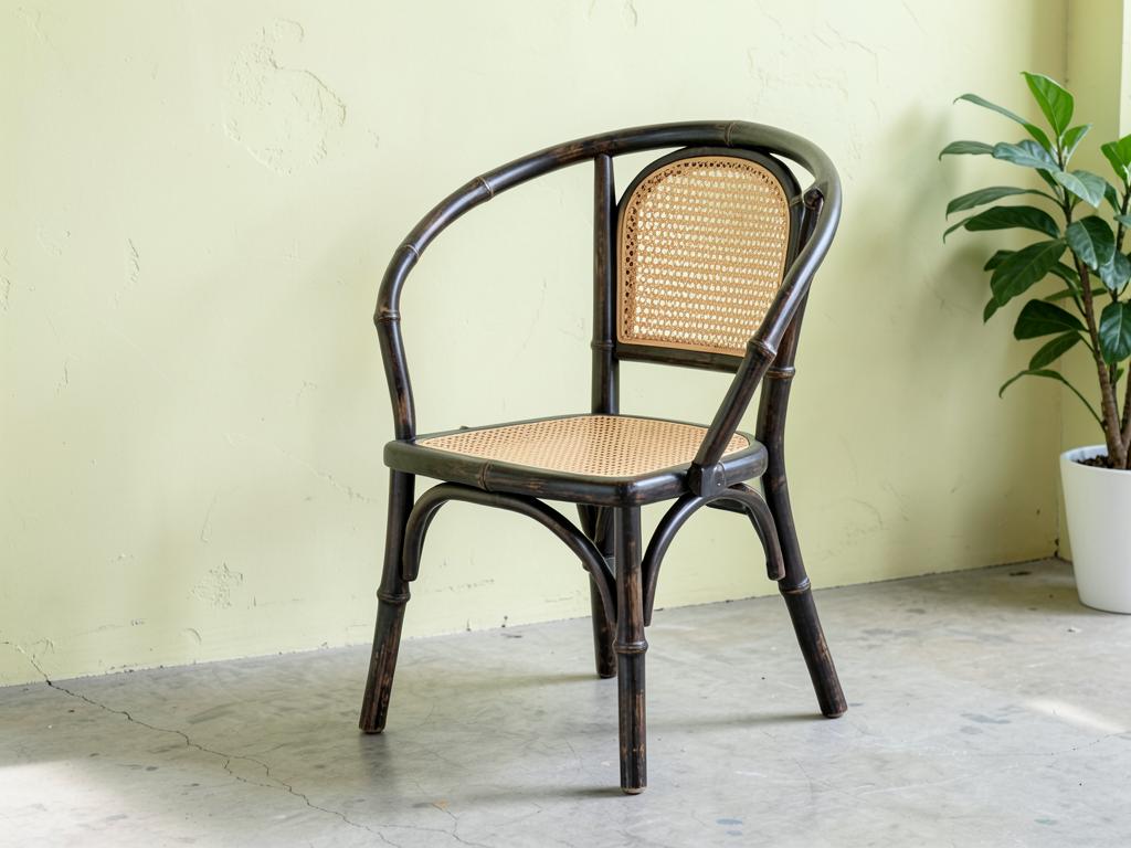 Ghế ăn tre lưng cong