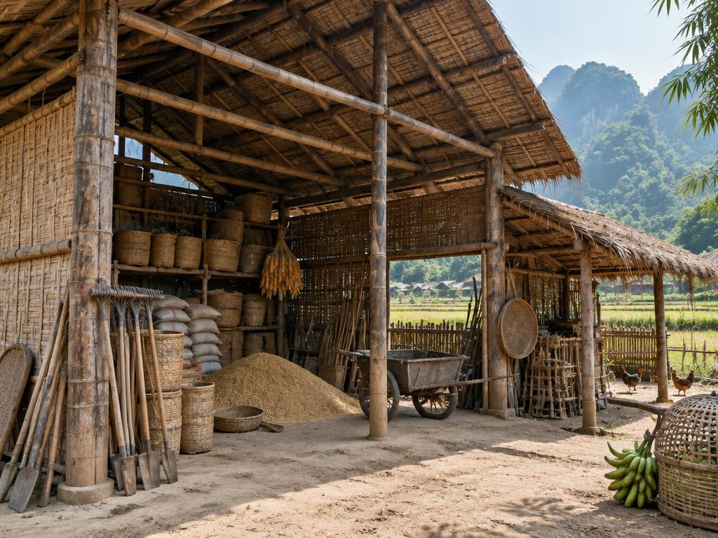 Nhà kho tre & kết cấu phụ trợ