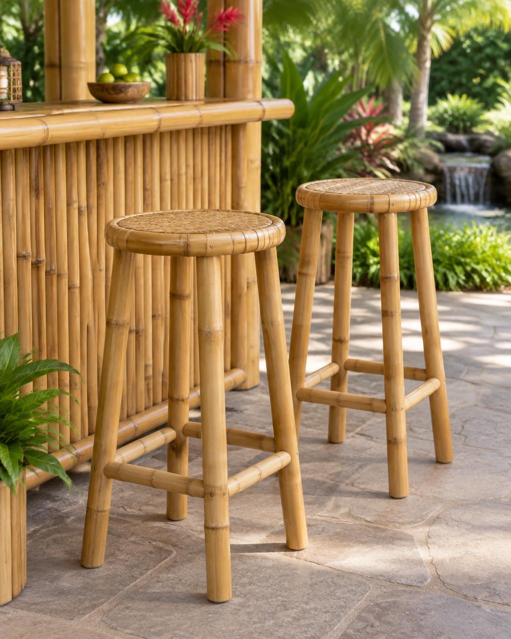 Ghế bar tre chân cao